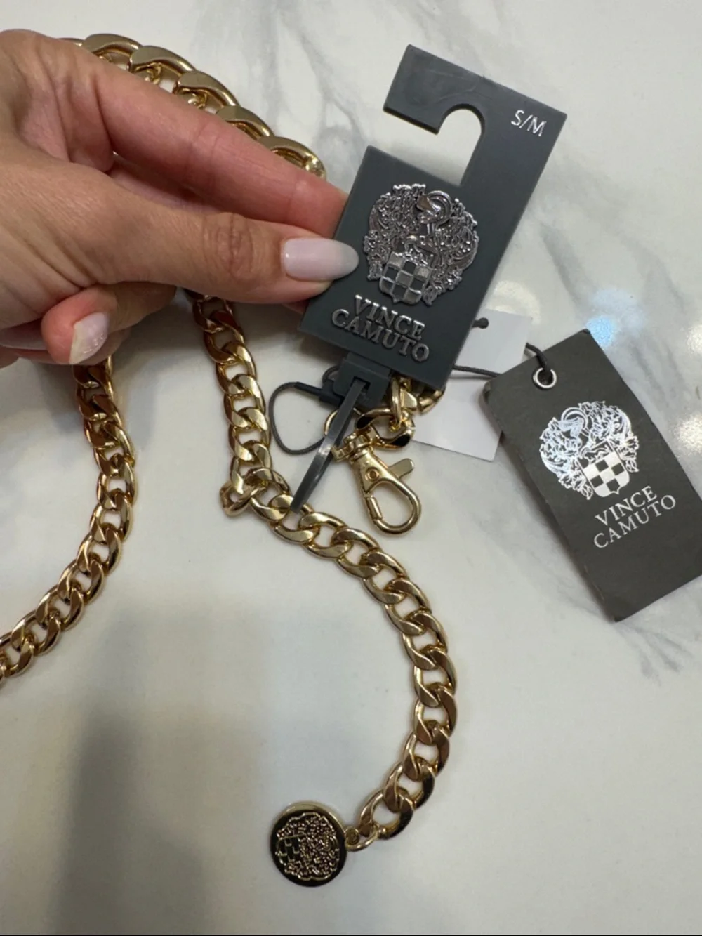 Vince Camuto Gold Gold Chunky Chain Belt